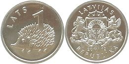 coin Latvia 1 lats 2012