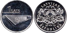 coin Latvia 1 lats 2013