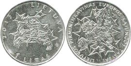 coin Lithuania 1 litas 2013