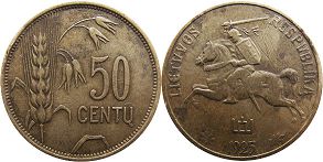 coin Lithuania 50 centu 1925