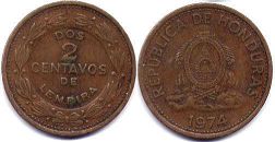 Honduras 2 centavos 1974