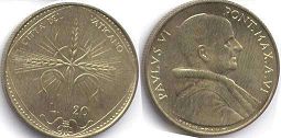 Vatican 20 lire 1968