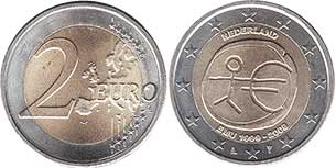coin Netherlands 2 euro 2008 coin Netherlands 2 euro 2009