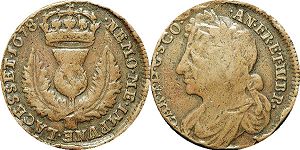 coin Scotland 6 pence (bawbee) 1678