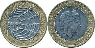 coin Great Britain 2 pounds 2001