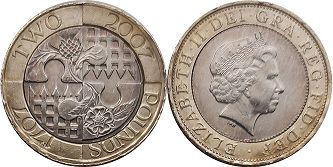 coin Great Britain 2 pounds 2007