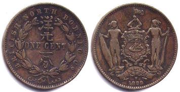 英国 北婆罗洲 1 分 1889