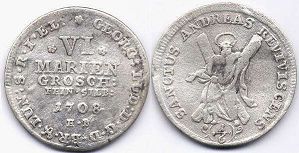 Brunswick-Luneburg-Calenberg 6 mariengroschen 1708