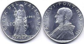 Vatican 10 lire 1965