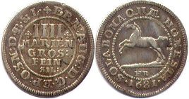 Brunswick-Luneburg-Calenberg 4 mariengroschen 1681