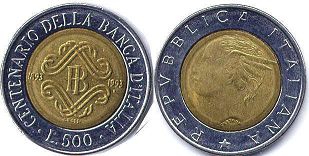 Italy 500 lire 1993