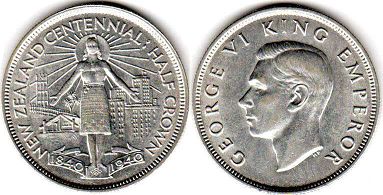 New Zealand 1/2 crown 1940
