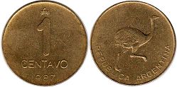 moneda Argentina 1 centavo 1987