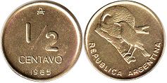 moneda Argentina 1/2 centavo 1985