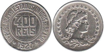 moeda brasil 400 reis 1927