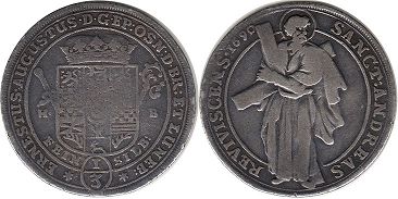 Münze Brunsweek-Lüneburg 1/3 Thaler 1690