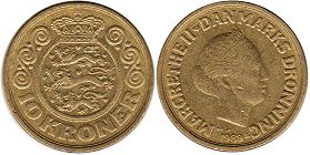 Dammark 10 kroner 1989