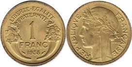 piece France 1 franc 1938