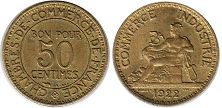 piece France 50 centimes 1922