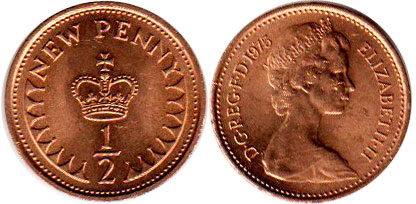 coin Great Britain 1 penny 1975
