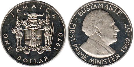 coin Jamaica 1 dollar 1970