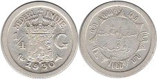coin Netherlands East-Indies 1/4 gulden 1930
