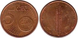 mynt Nederländerna 5 euro cent 2016