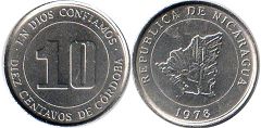 moneda Nicaragua 10 centavos 1978