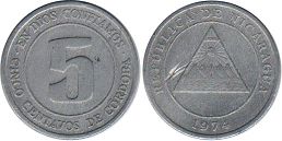 coin Nicaragua 5 centavos 1974