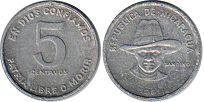 moneda Nicaragua 5 centavos 1981
