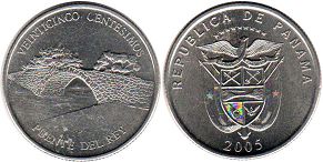 moneda Panamá 25 centésimos 2005 PUENTE DEL REY
