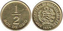 moneda Peru 1/2 sol 1976