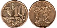 coin South Africa 10 cents 1997