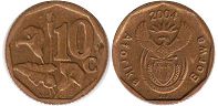 coin South Africa 10 cents 2004