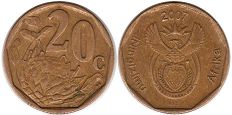 coin South Africa 20 cents 2007