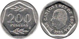 coin Spain 200 pesetas 1986