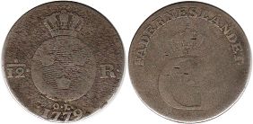 coin Sweden 1/12 riksdaler 1779
