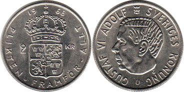 mynt Sverige 2 krones 1968