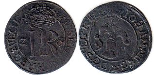 mynt Sverige 2 öre 1591