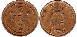 mynt Sverige 2 öre 1892