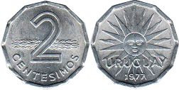 coin Uruguay 2 centesimos 1977