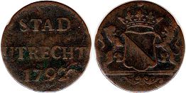 coin Utrecht duit 1792