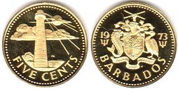 Barbados 5 cents 1973