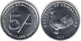 Somaliland 5 shillings 2002