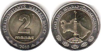 Turkmenistan 2 manat 2010