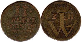 Hesse-Cassel 2 heller 1758