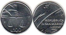 San Marino 100 lire 1990