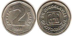 Yugoslavia 2 dinara 1993