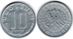 coin Austria 10 groschen 1948