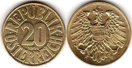coin Austria 0 groschen 1954